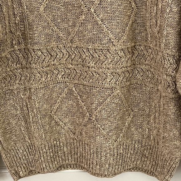 Vintage Bonner of Ireland Hand Loomed Linen Cotton Blend Knit Sweater Neutral - Picture 3 of 14